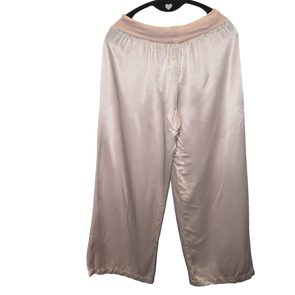 PJ Harlow Jolie Satin Lounge Pants Wide Leg Drawstring Size XS Lt Pink Blush - Picture 3 of 12